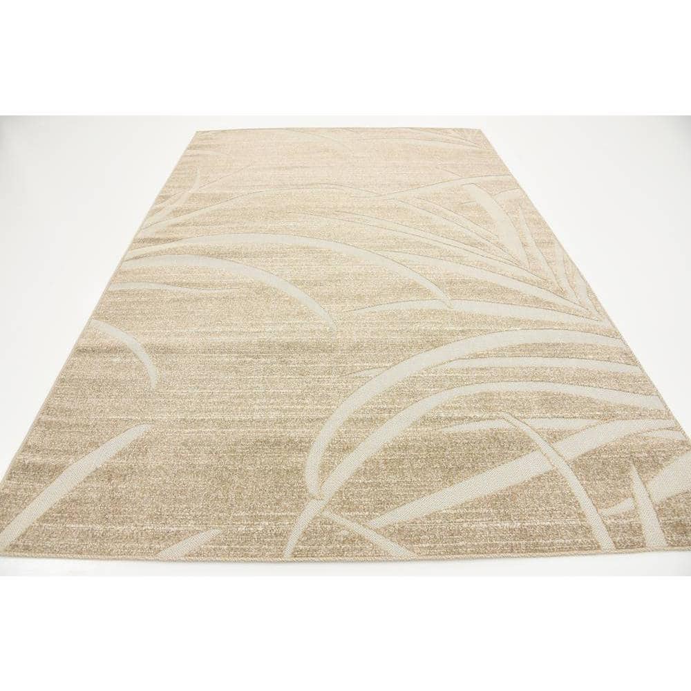 Easycare Abstract Synthetic 6' x 9' Outdoor Rug in Gray