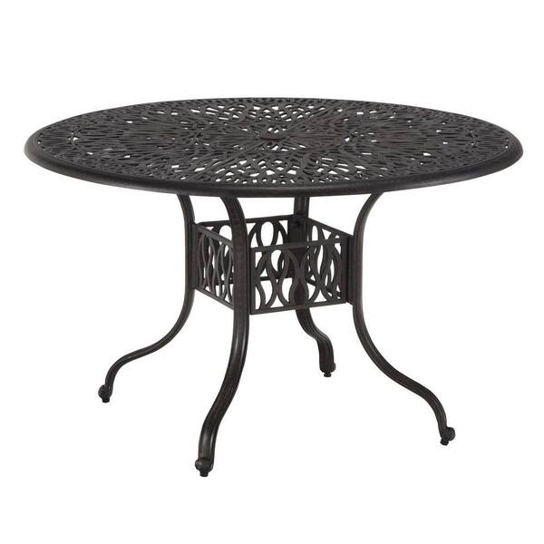 Homestyles Floral Blossom 48 In Round Patio Dining Table 5558 32 The Home Depot
