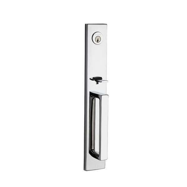 Baldwin Santa Cruz Double Cylinder Polished Chrome Door Handleset with Square Door Lever