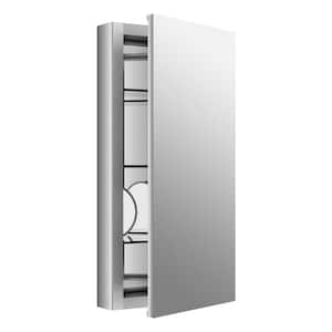 Verdera 15 in. W x 30 in. H Recessed or Surface Mount Aluminum Medicine Cabinet with Adjustable Flip-Out Flat Mirror