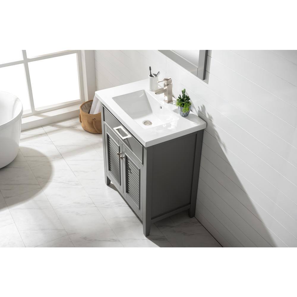 Cameron 30" Gray Wood Single Sink Bathroom Vanity