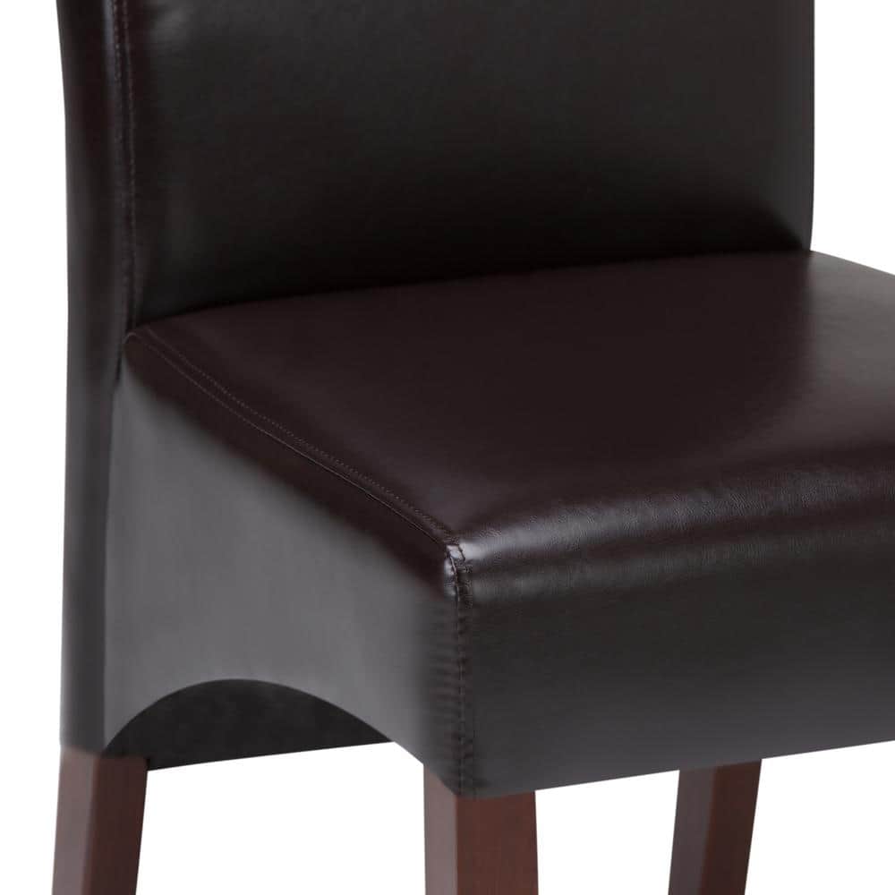 Avalon Dark Brown Faux Leather 9-Piece Dining Set with Square Table
