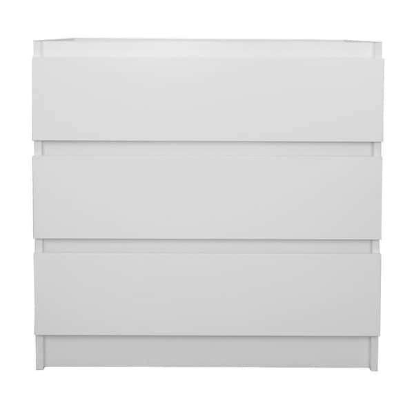 VOLPA USA AMERICAN CRAFTED VANITIES Pepper 30 in. W x 20 in. D Bath Vanity Cabinet Only in Glossy White