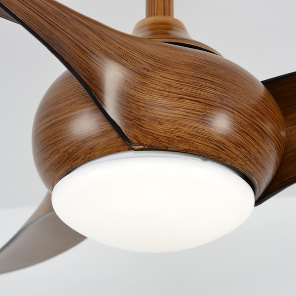 LINJO 52 in. Brown 3 ABS Blades Downrod Standard Ceiling Fan with