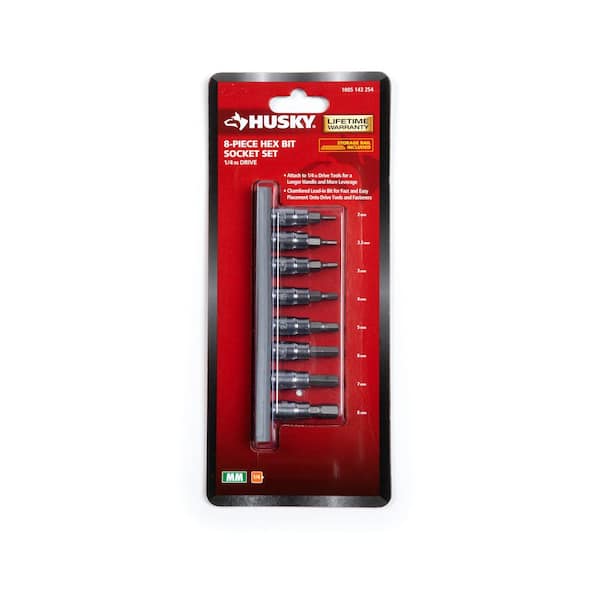 8-Piece Hex Shank Nut Driver Socket Set - 1/4" Drive, Metric Sizes 5mm To 11mm For Power Drills
