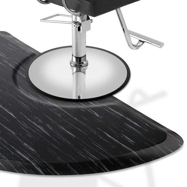 Saloniture 3 ft. x 5 ft. Salon & Barber Shop Chair Anti-Fatigue Floor Mat - Marble Rectangle - 1/2 in. Thick