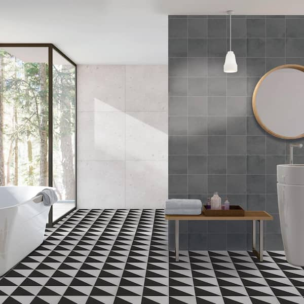 Ivy Hill Tile Elizabeth Sutton Cameo Dos Gray 7.87 in. x 7.87 in. Matte Porcelain Floor and Wall Tile (10.76 Sq. ft./Case)