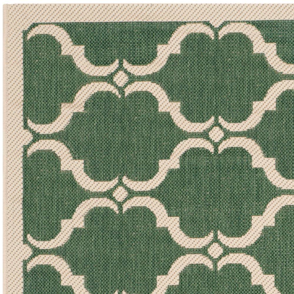 Dark Green and Beige Rectangular Synthetic Outdoor Area Rug