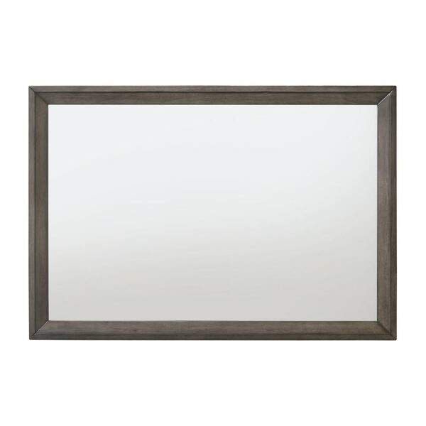 Benjara 1 in. W x 32 in. H Wooden Frame Gray and Silver Wall Mirror