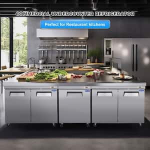14.1 cu. ft. Commercial Undercounter Refrigerators with Smooth Casters, 2 Doors for Restaurant, Cafe, Bar and Pizzeria