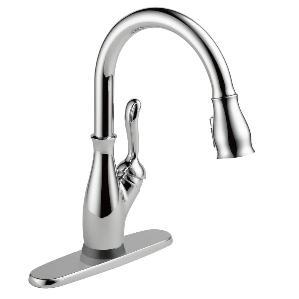 Delta Leland Touch Single-Handle Pull-Down Sprayer Kitchen Faucet (Google Assistant, Alexa Compatible) in Chrome, Grey -  9178TV-DST