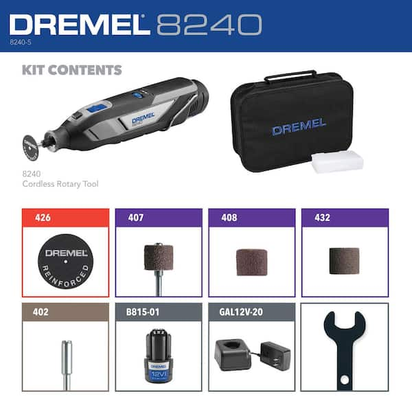 12V Li-Ion 2-Amp Variable Speed Cordless Rotary Tool Kit with 2Ah Battery, 1-Charger, 5-Accessories and Storage Bag