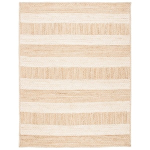 Natural Fiber Beige/Ivory 8 ft. x 10 ft. Woven Striped Area Rug