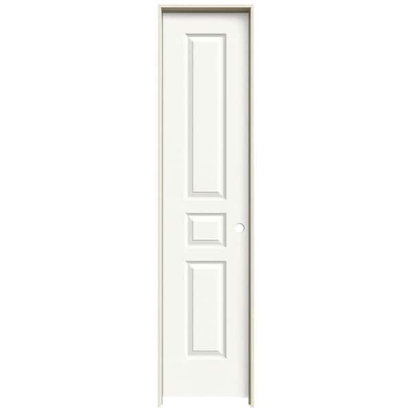 JELD-WEN 18 in. x 80 in. Avalon White Painted Left-Hand Textured Hollow Core Molded Composite Single Prehung Interior Door