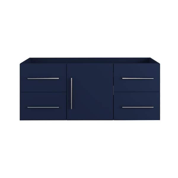 VOLPA USA AMERICAN CRAFTED VANITIES Napa 60 in. W x 22 in. D x 21 in. H Single Sink Bath Vanity Cabinet without Top in Navy Blue, Wall Mounted