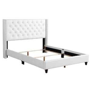 Julie White Tufted Upholstered Low Profile Full Panel Bed