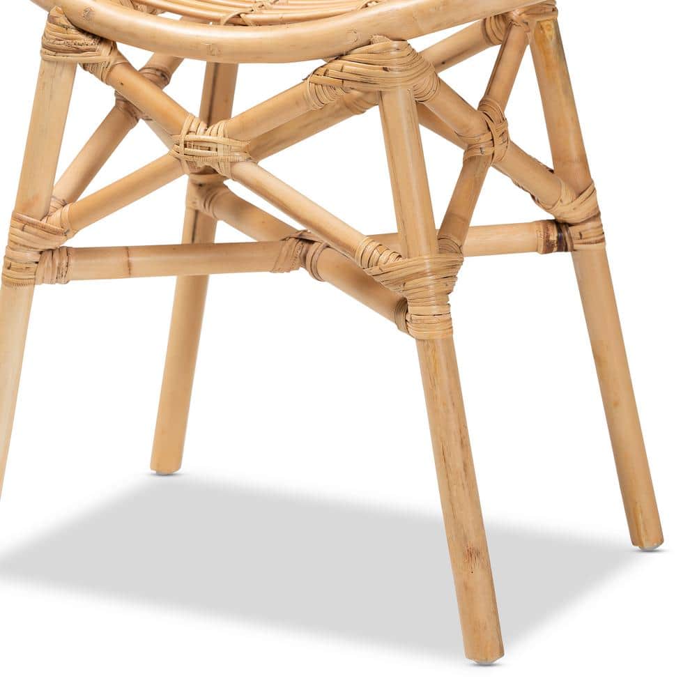 Elgon Natural Brown Rattan Bohemian Footstool