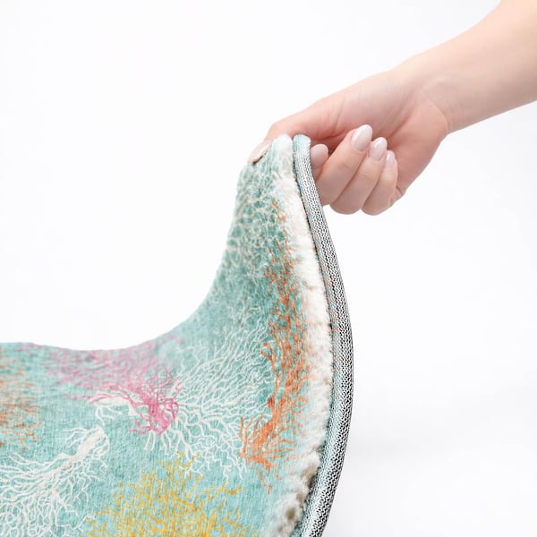 Dream Shag Premium Machine Washable Abstract ADS182 Aqua 3 ft. x 4 ft. Area Rug