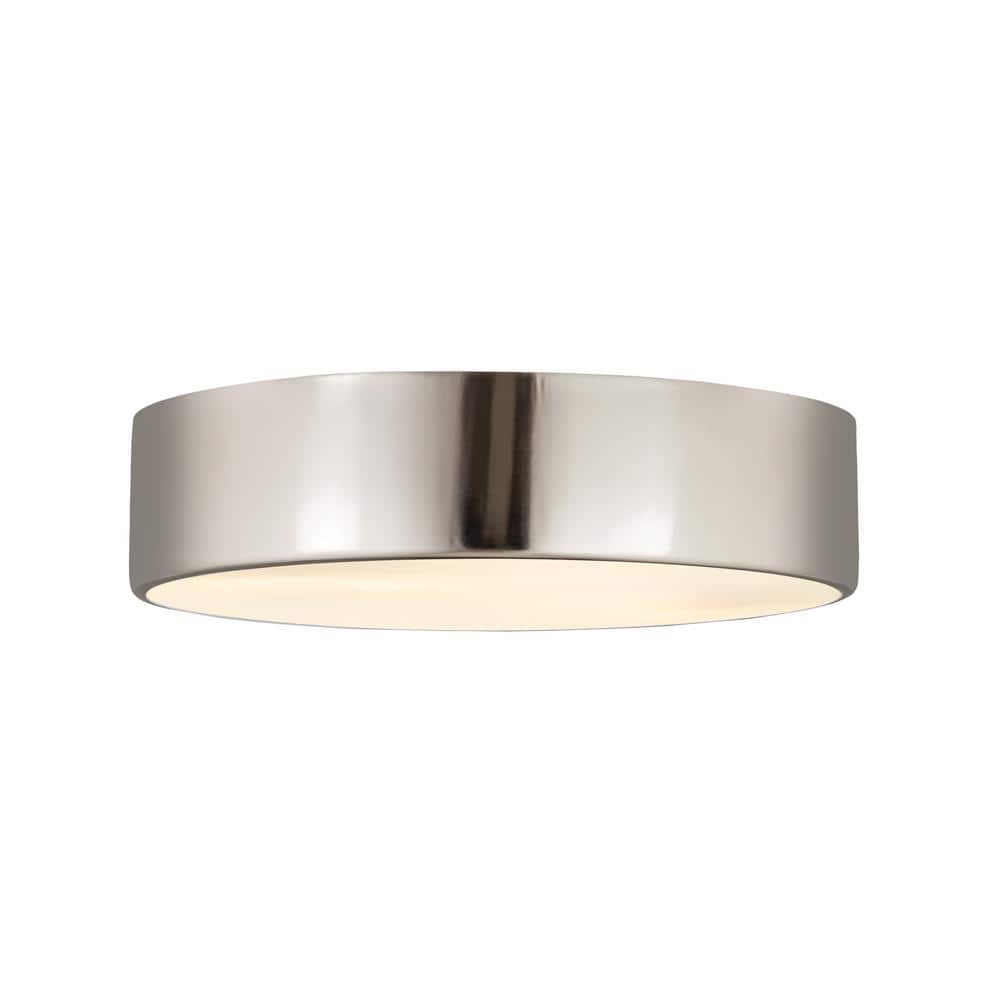 Harley 20" Brushed Nickel Steel Drum Flush Mount Ceiling Light