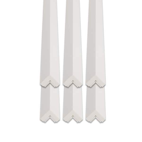 Fast Trim 0.75 in. D x 0.75 in. W x 96 in. L Unfinished High Impact Polystyrene Corner Moulding Peel & Stick (6-Pack)