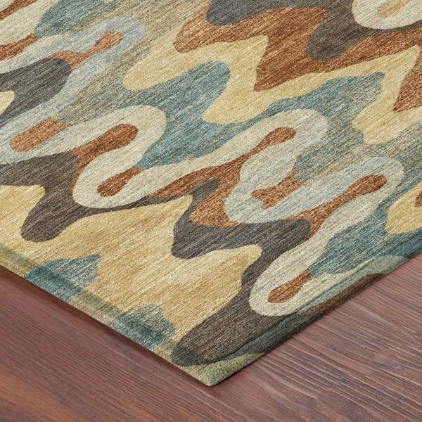 Chantille Machine Washable Indoor/Outdoor Abstract ACN2481 Gold 3 ft. x 5 ft. Area Rug