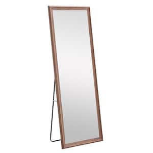22.8 in. W x 65 in. H Rectangular Framed Wall Bathroom Vanity Mirror Full Body Mirror in Brown