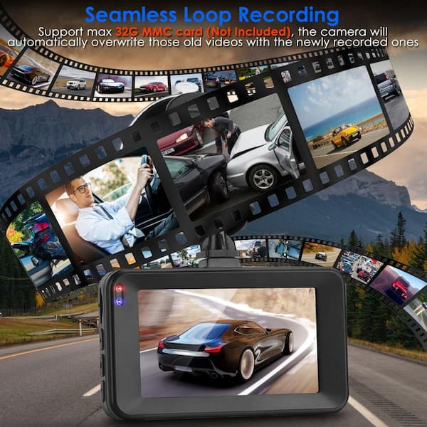 Car Dash Cam Front & Rear DVR Dashcam Vehicle Black Box Car Camera Car  Video Recorder Dual Dash Camera