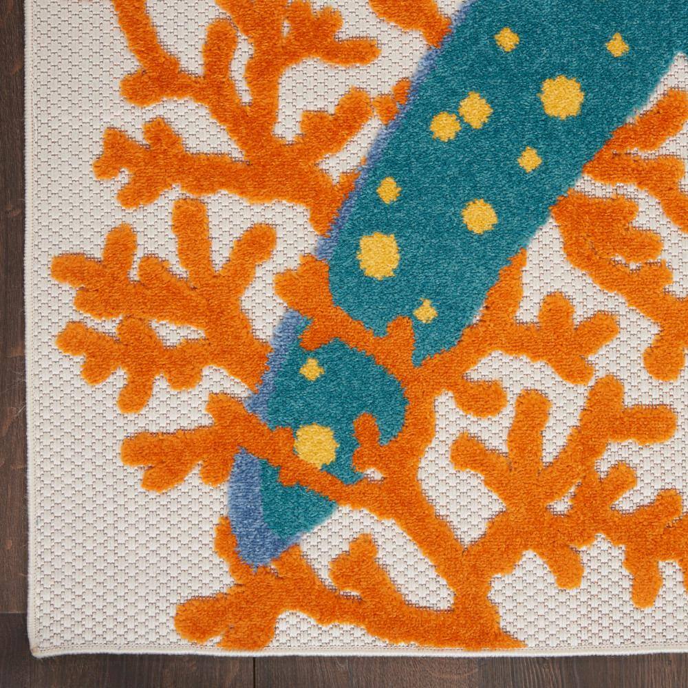 Coastal Charm Multicolor Synthetic 5'3" x 7'5" Indoor/Outdoor Rug