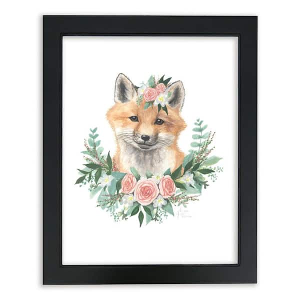 Unbranded Woodland Littles 1 "Fox" by Alyssa Lewis Individual Black Framed Animal Art Print 24 in. x 18 in.