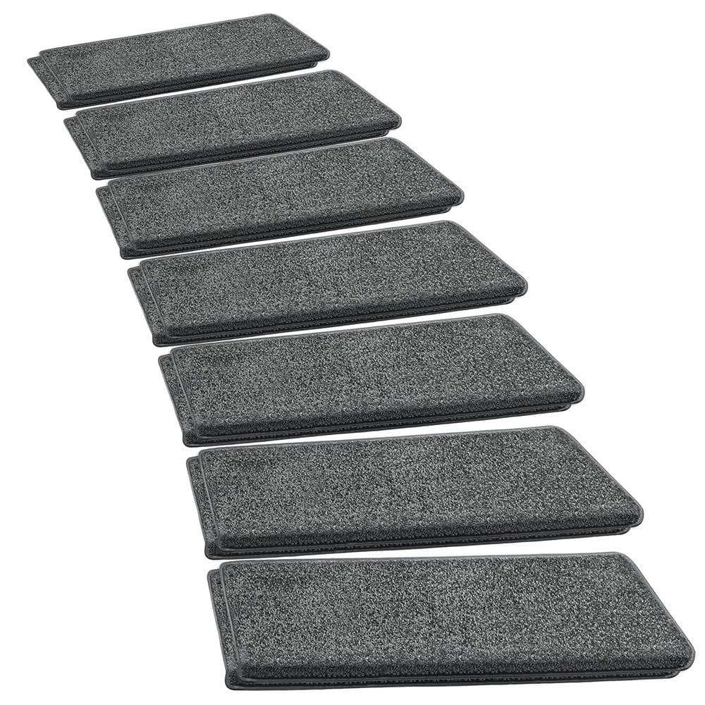 Dean Carpet Stair Treads/Runners/Mats/Step Covers - Dark Gray Ribbed Indoor/Outdoor Non-Skid Slip Resistant Rugs