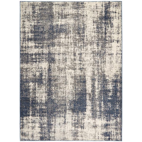 Home Dynamix Sierra Navy Blue 5 ft. x 7 ft. Medallion Area Rug
