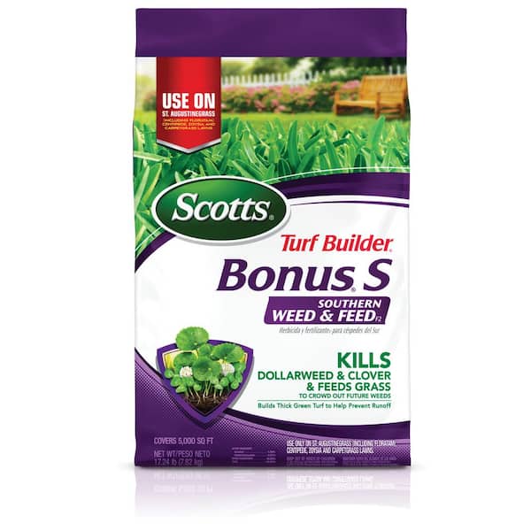 Scotts Turf Builder Bonus S 17.24 lbs. 5,000 sq. ft. Florida Weed and Feed Weed Killer Plus Dry Lawn Fertilizer