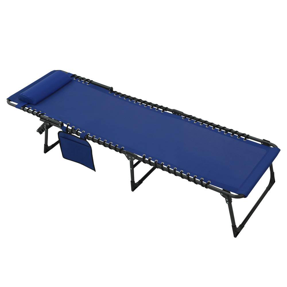 VEIKOUS Metal Outdoor Folding Chaise Lounge Chair with Pillow and ...