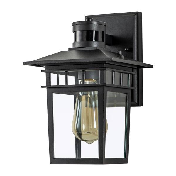 C Cattleya 1-Light 11.25-in H Matte Black Motion Sensor Dusk