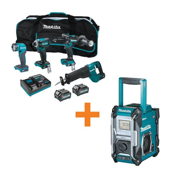 40V Max XGT Brushless Cordless 4-Piece Combo Kit 2.5Ah/4.0Ah w/ 40V Max XGT Cordless Bluetooth Job Site Radio, Tool Only