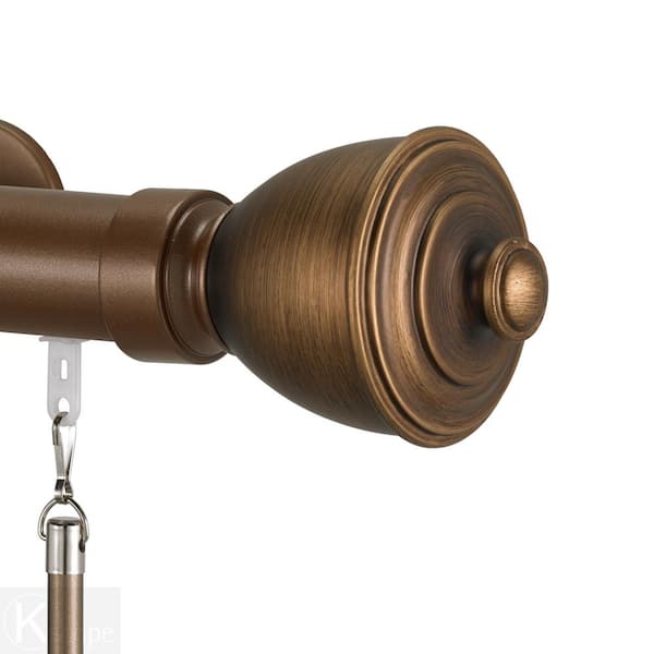 Art Decor Tekno 40 48 in. Non-Adjustable 1.5 in. Single Traverse Window Curtain Rod Set in Sandal with Melrose Finial