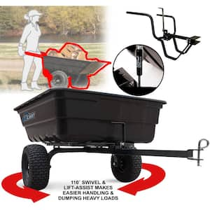 OxCart 12 cu. ft. to 14 cu. ft. Lift-Assist and Swivel Dump Cart with Run-Flat Tires and Wheelbarrow Conversion Combo