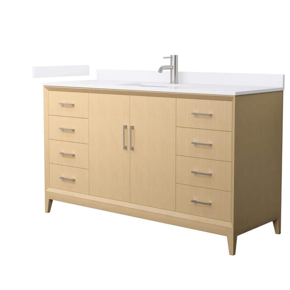 Janna 60 in. Single Freestanding White Oak Bath Vanity with White Quartz Top (Assembled) price history on PriceWatchPro