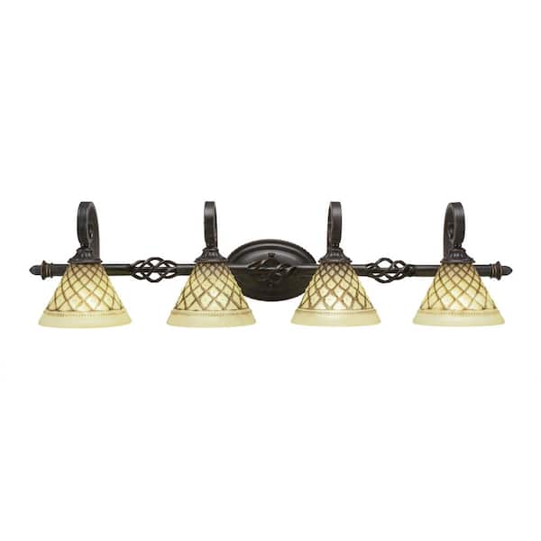 Unbranded Bridgewater 39.5 in. 4-Light Dark Granite Vanity Light