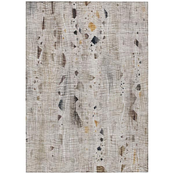Chantille Machine Washable Indoor/Outdoor Abstract ACN2092 Linen 10 ft. x 14 ft. Area Rug