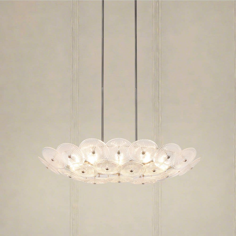 Avril 42 in. 8-Light Forged Bronze Chandelier with Clear Starburst Glass Shade price history on PriceWatchPro
