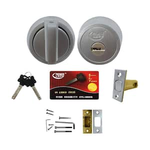US26D Satin Chrome Finished Heavy-Duty High-Security Single Cylinder Deadbolt with 06 Keyway