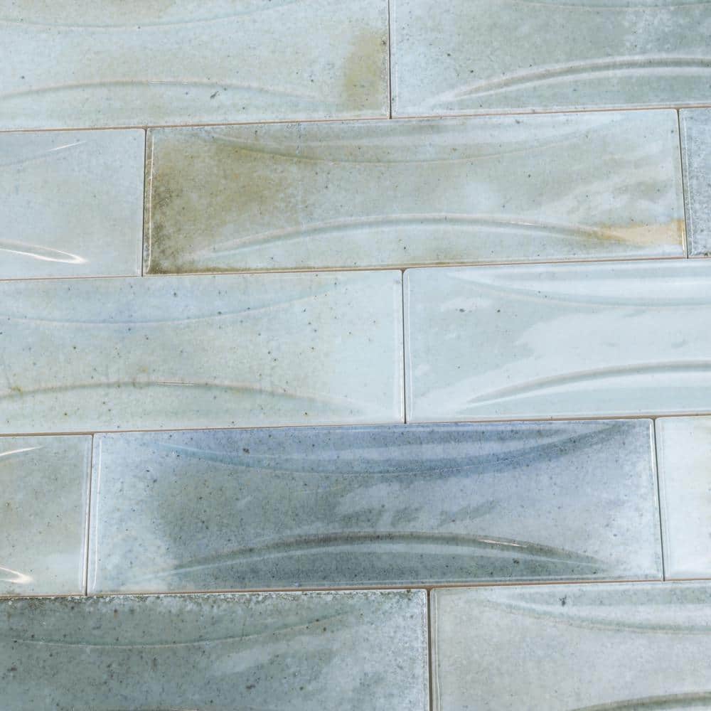 Antiek Glossy Blue Ceramic Subway Wall Tile 3-in x 8-in