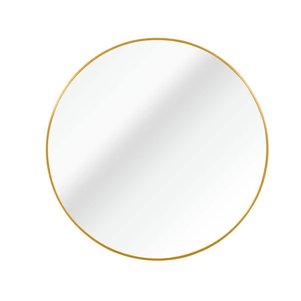 24 in. W x 24 in. H Gold Round Wall Mirror Framed Circle Mirror for Bedroom, Bathroom, Entryway Wall Decor price history on PriceWatchPro