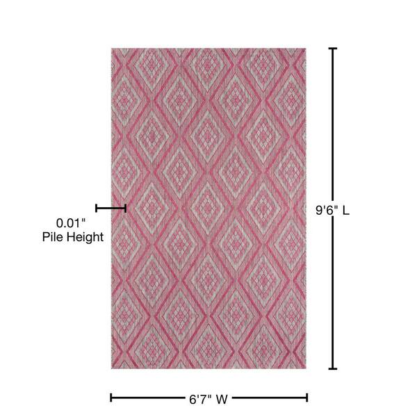 2 Pack Madcap Cottage Baileys Beach Club Area, Indoor Outdoor Rug, 2' X 3',  Pink