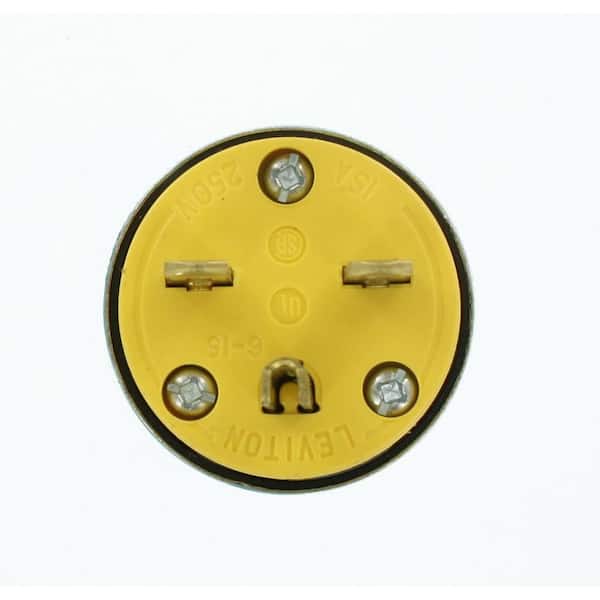 Leviton 15 Amp 250-Volt Armored Grounding Plug, Steel 615PA 615PA