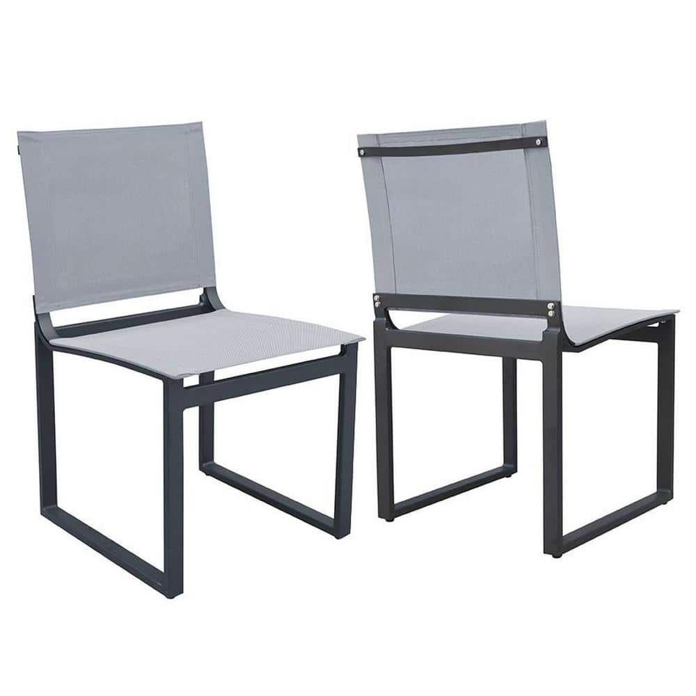 Renava Kayak Dark Charcoal Aluminum Outdoor Dining Chair (Set of 2)