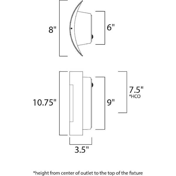 View 8 in. W 1-Light Stainless Steel Outdoor Wall Lantern Sconce