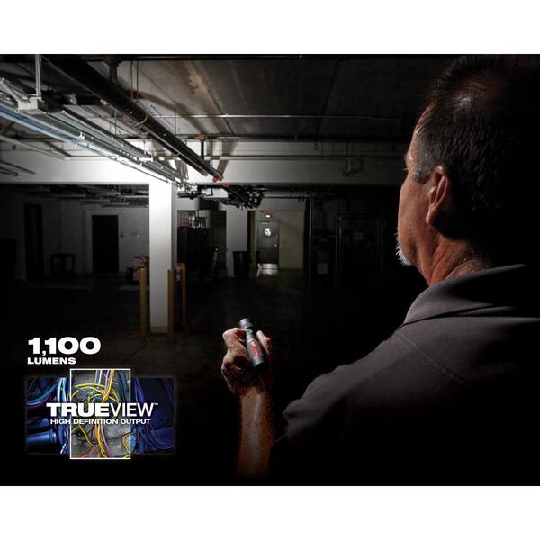 Milwaukee 1100 Lumens LED USB Rechargeable Twist Focus Flashlight & 600 Lumens 360-Degree Visibility Hard Hat Headlamp