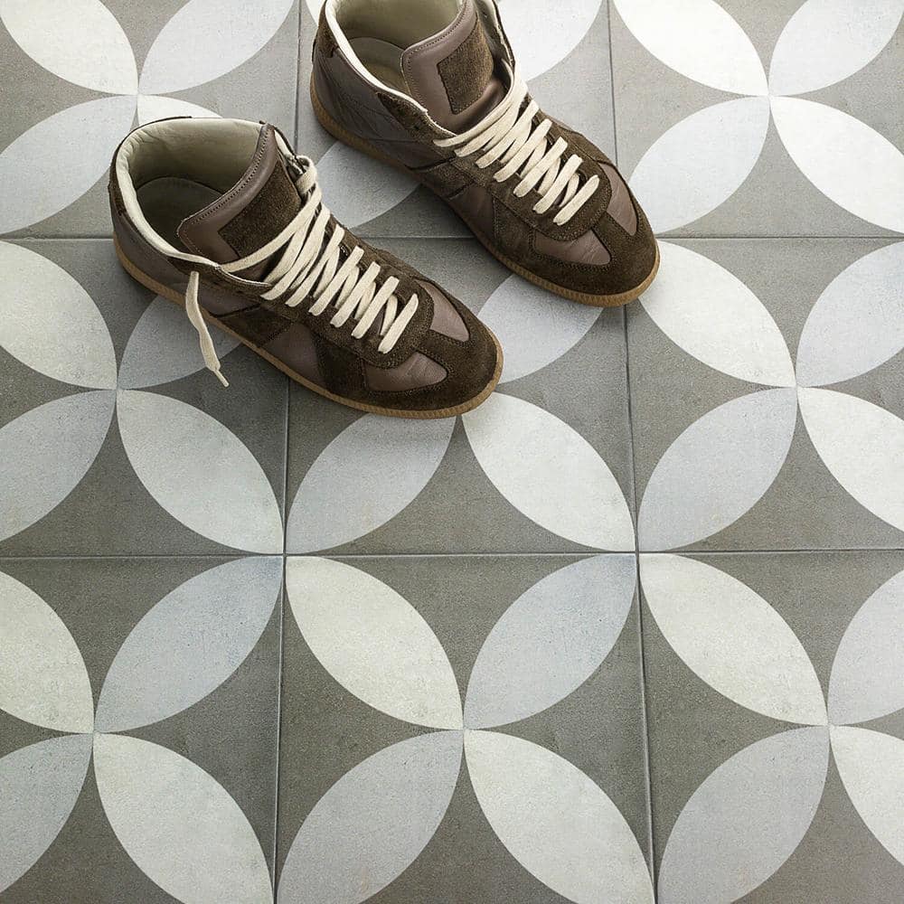 Anabella 9" x 9" Matte Green and White Porcelain Tile